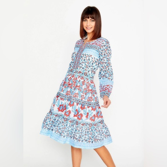 Bella Tu Fiona Tiered Dress Floral Long Sleeve NWT - Picture 6 of 6